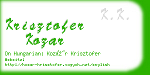 krisztofer kozar business card